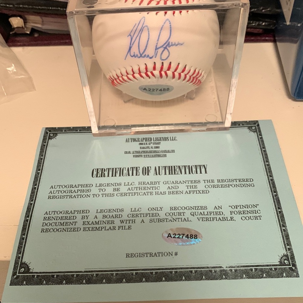 Signed Nolan Ryan Baseball With Certificate